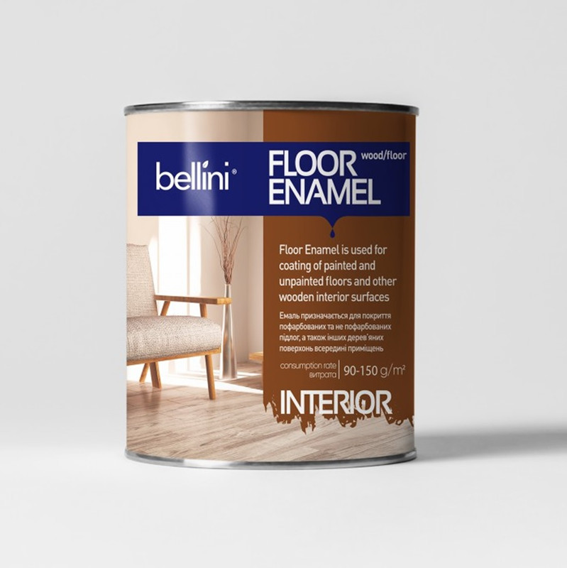 Емаль алкідна BELLINI ПФ-266, глянець червоно-коричневий, 0,9кг